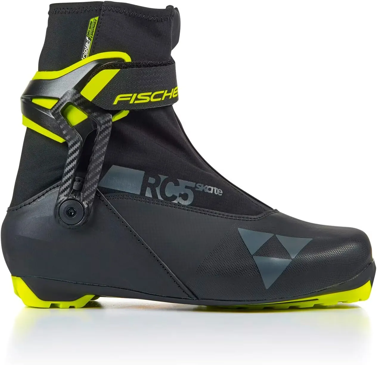 Fischer Unisex RC5 Insulated Breathable Lightweight Water-Repelling Easy-Entry Sports Nordic Cross-Country Skating Racing Skate Boots with Molded Cuff, Soft Lining & Stiff Race Sole