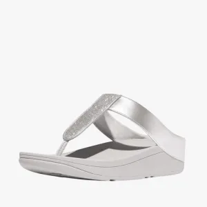 Fit Flop Womens Fino Glitterdust Sandal Met Silver