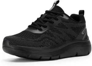 FitVille Women's Wide Walking Shoes Lightweight Sneakers for Women Wide Width for Flat Foot Plantar Fasciitis Heel Pain Relief - Cloud Walker V8
