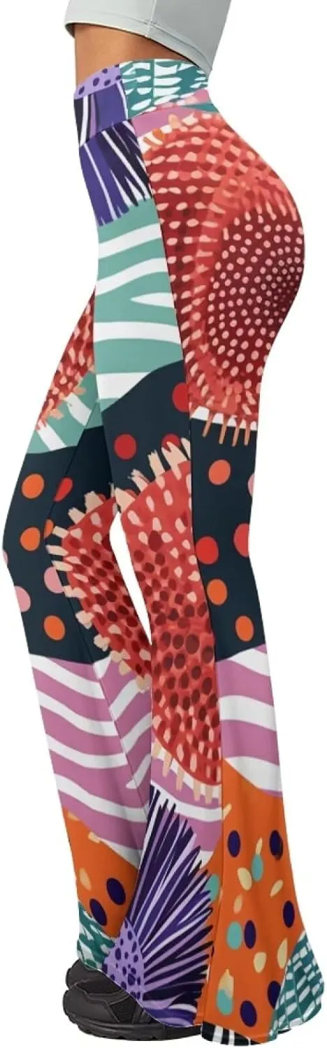 Flare Yoga Pants Women Elegant Funny Graphic Bell Bottoms Pants for Womens High Waisted Flare Leggings Stretch Trousers