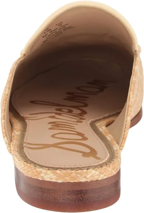 Flat Mules Almond Slip High-tech On Trustworthy transactions Beige Embellished Sam Toe Linnie Heeled Edelman