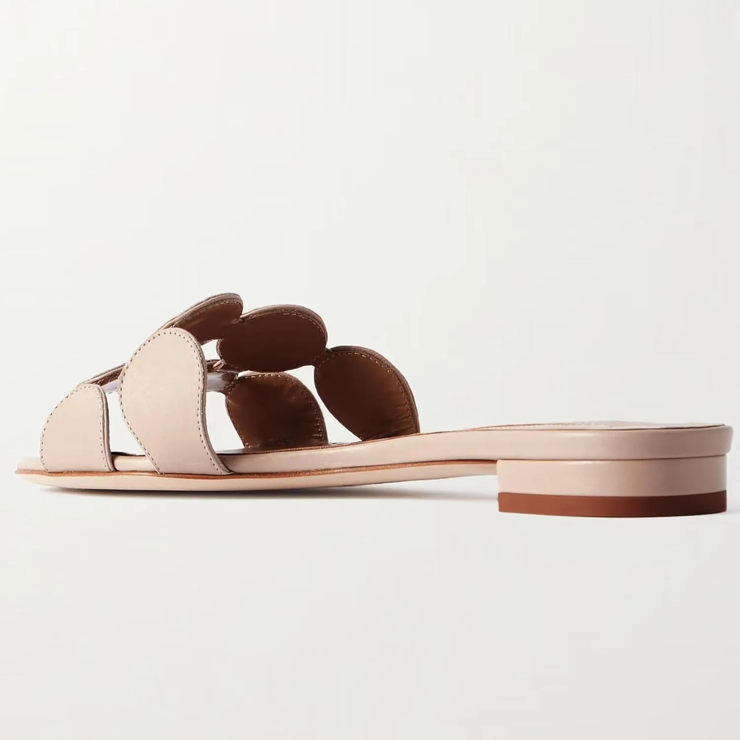 Flat Slide Sandals for Women Circle-Cut Open Toe Slip On Mule Sandals Casual Summer Dressy Flat Shoes