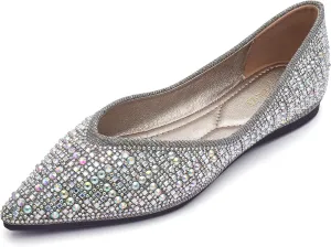 Flats for Women Pointed Toe Fashion Wedding Shoes Work Casual Slip-On Dress Shoes Women Comfortable Dressy Flat