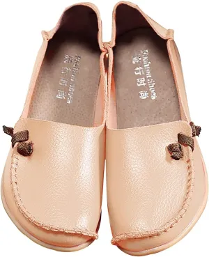 Flats Shoes Women Dressy Comfortable Work Loafers Shoes Wide Width Lightweight Soft Leather Moccasins Cute Walk Flats