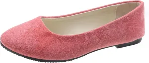 Flats Women's Shoes Pointed Toe Faux Suede Flat Walking Shoes Ladies Casual Flats Comfortable Soft-Soled Slip On Loafers Low Heels Ballet Flats Classic Dressy Shoes Office Work Party