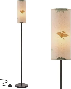 Floor Lamp for Living Room Baby seamless pattern dinosaurs Funny flat animals Colorful childish Modern Standing Lamp Remote Control Dimmable Pole Lamp Corner Tall Lamp for Office Bedroom Reading