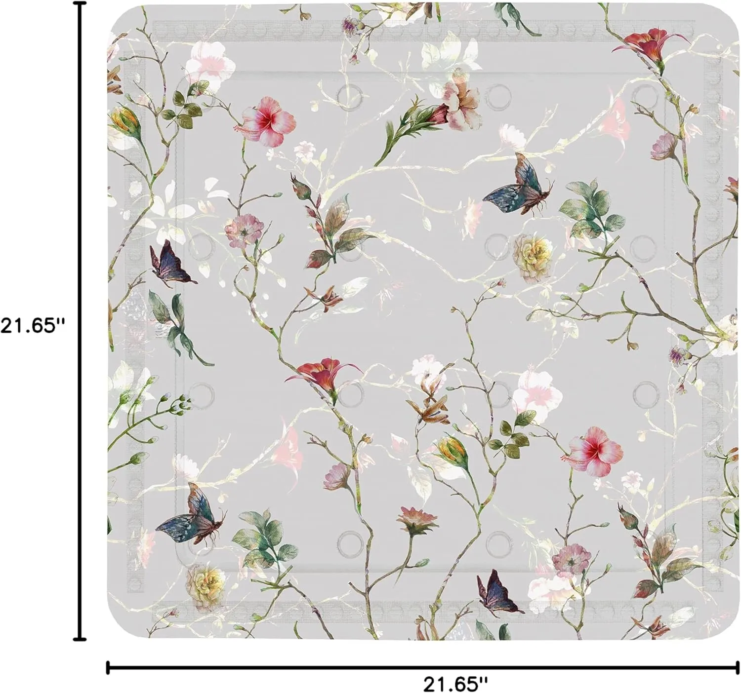 Flores Shower Mat 55 x 55 cm Multi-Coloured PVC