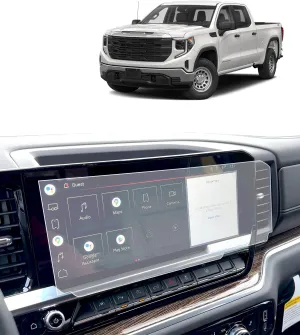 For 2025 GMC Sierra Screen Protector - 2022 2023 2024 2025 Sierra 1500(LT/RST/ZR2/LTZ/LT Trail Boss/High Country)/2500HD/3500HD Accessories 9H Tempered Glass 13.4 Inch Touchscreen Anti-Glare -Matte