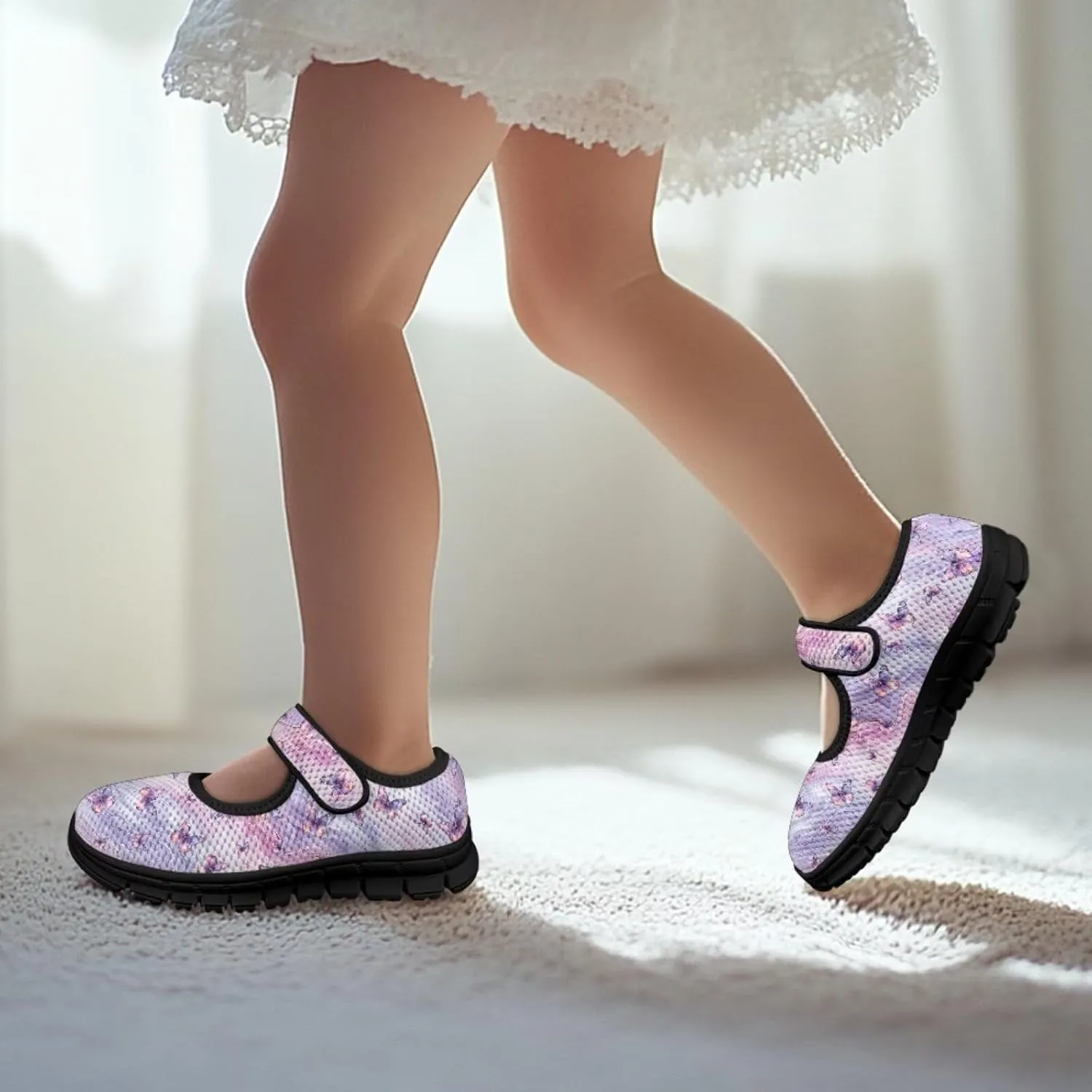 Forchrinse Pink Boston Terrier Floral Print Girls Dress Shoes Mary Jane Flats Pink for Kids and Toddler Size 11-2.5 School Uniform Sneakers Lightweight Walking Shoes