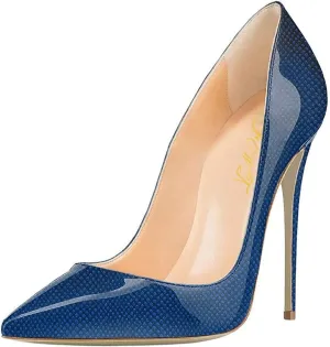 FOWT Women Closed Pointed Toe High Stiletto Pumps Slip-on Fancy Elegant Matte Leather Heels Sexy Versatile Slim Ballroom Wedding Party Dress Shoes Size 4-15 US