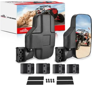 Frokom UTV Side Mirrors,Universal Powersports Rear View Mirrors for 1.6" - 2" Roll Cage Polaris Ranger RZR Pioneer Can Am Commander Kawasaki Mule Teryx Rhino Yamaha Wildcat Cfmoto Kubota RTV