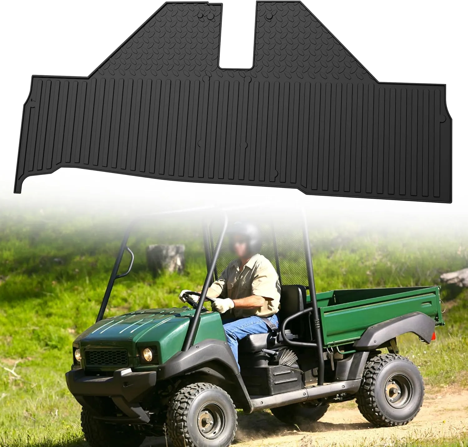 Front Floor Mat for Kawasaki Mule 3010 4000 4010, TPE Front Row Floor Liners All Weather Protection Slush Mats for Kawasaki Mule 3010 4000 4010 2005-2025 Accessories(1PCS, Replace# KAFT4-013)