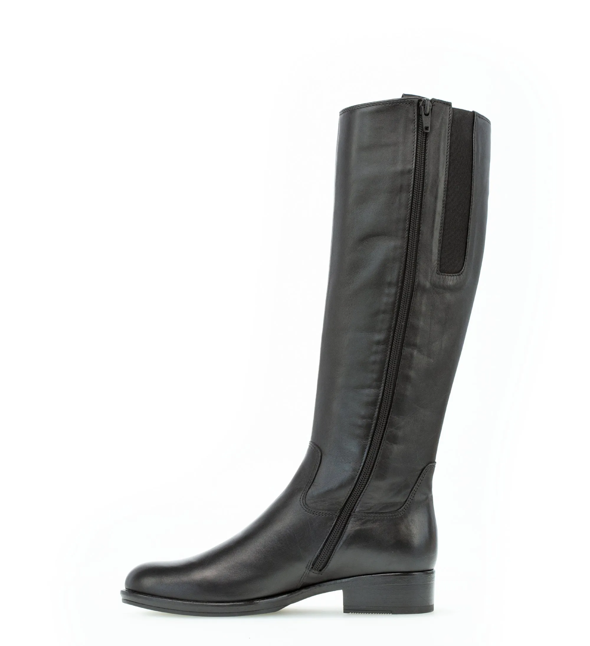 GABOR - 71.608.27 LOW HEEL LONG BOOT - BLACK LEATHER