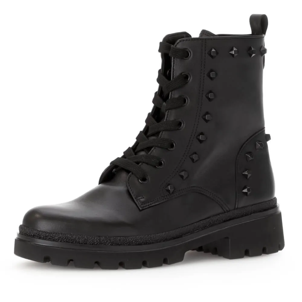 Gabor Black Leather Biker Boot 52.746 Gegner