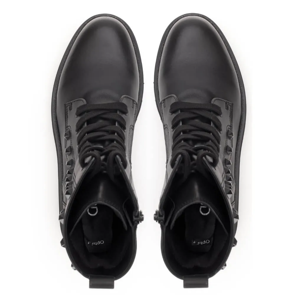 Gabor Black Leather Biker Boot 52.746 Gegner