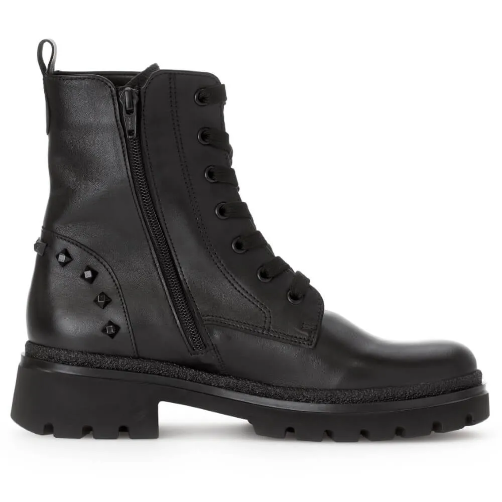 Gabor Black Leather Biker Boot 52.746 Gegner