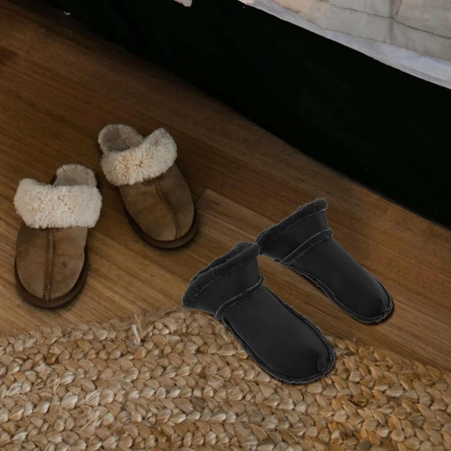 Gatuida Clog Liner Shoes Warm Liner Clogs Liner 2 Pairs Clogs Liner Winter Removable Warm Thick Arctic Fleece Replacement Cozy Breathable Furry Inner Soles for Shoes Clogs Black 37-38