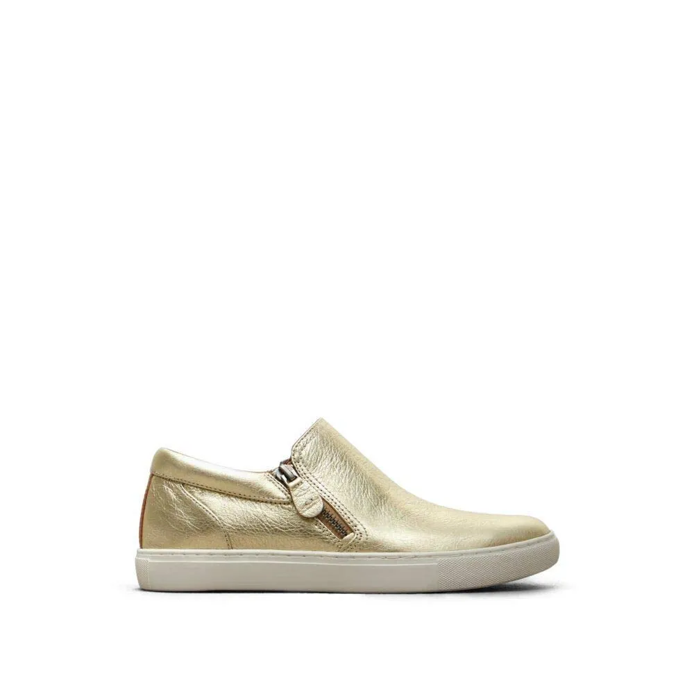 Gentle Souls by Kenneth Cole Women's Lowe Double Zip Sneaker, Soft Gold, 5.5 M US