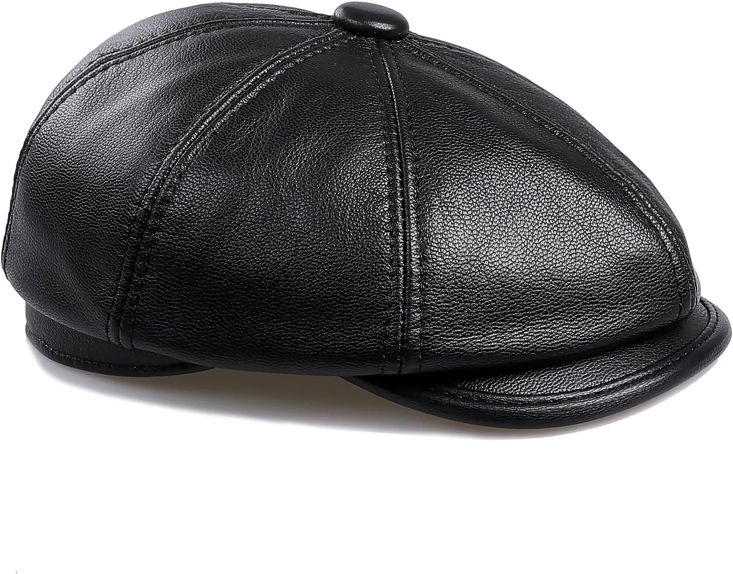 Genuine Leather Newsboy Caps for Men, Real Suede Irish Cabbie Driving Ivy Flat Hat