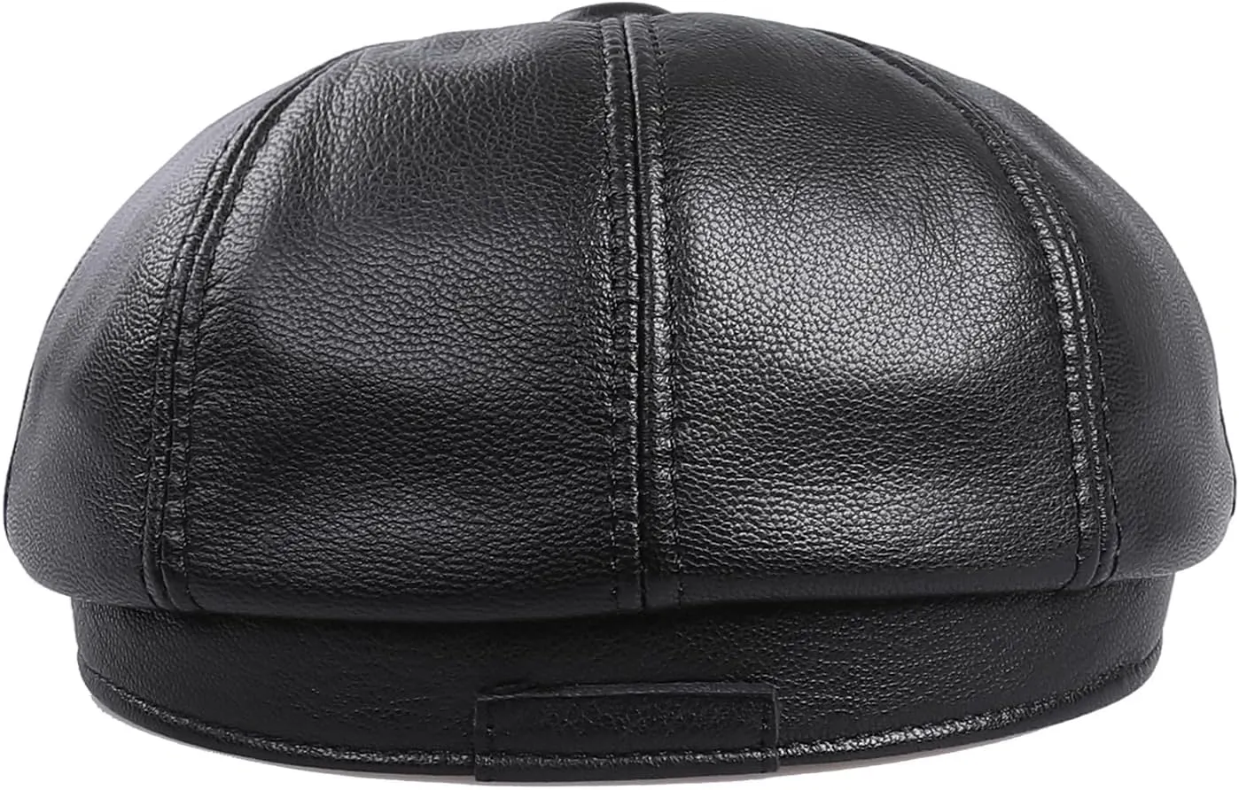 Genuine Leather Newsboy Caps for Men, Real Suede Irish Cabbie Driving Ivy Flat Hat