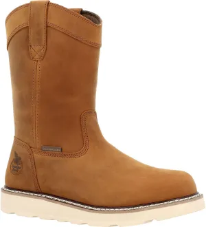 Georgia Boot Core 37 10" Waterproof Pull On Wedge Boot, Brown, Size 13(M)