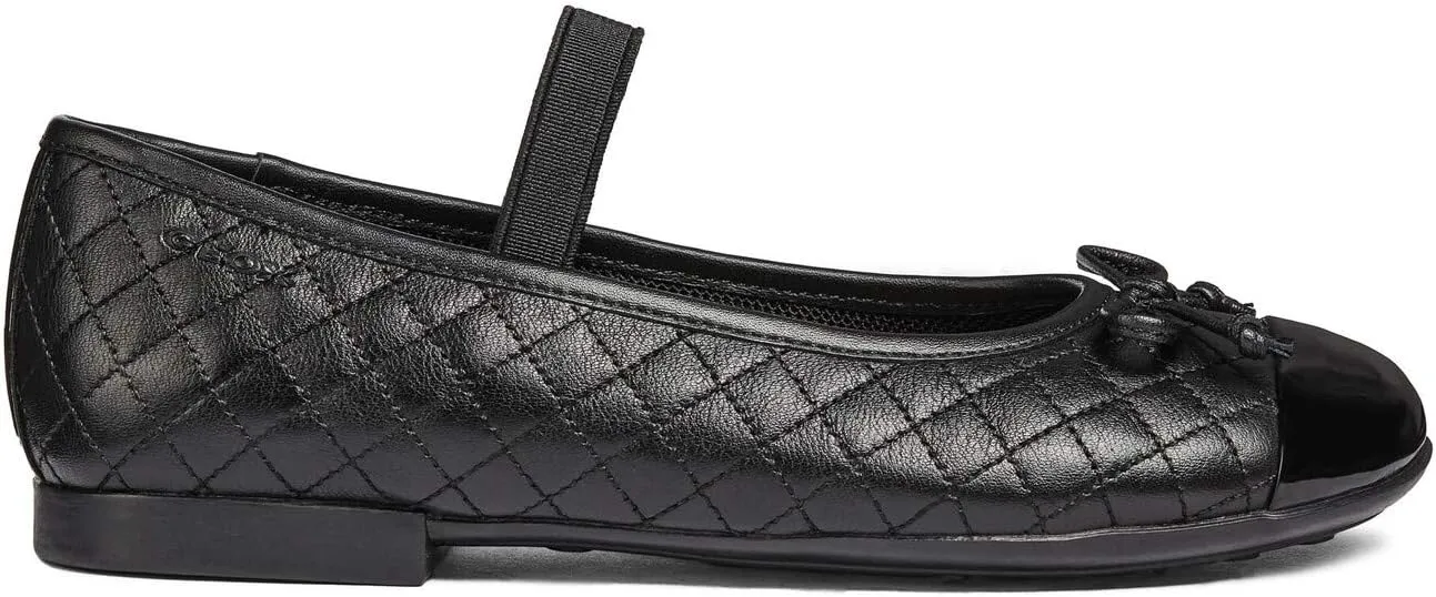Geox Girl Plie 49 Quilted Leather Slip-On Ballet Flat Mary Jane