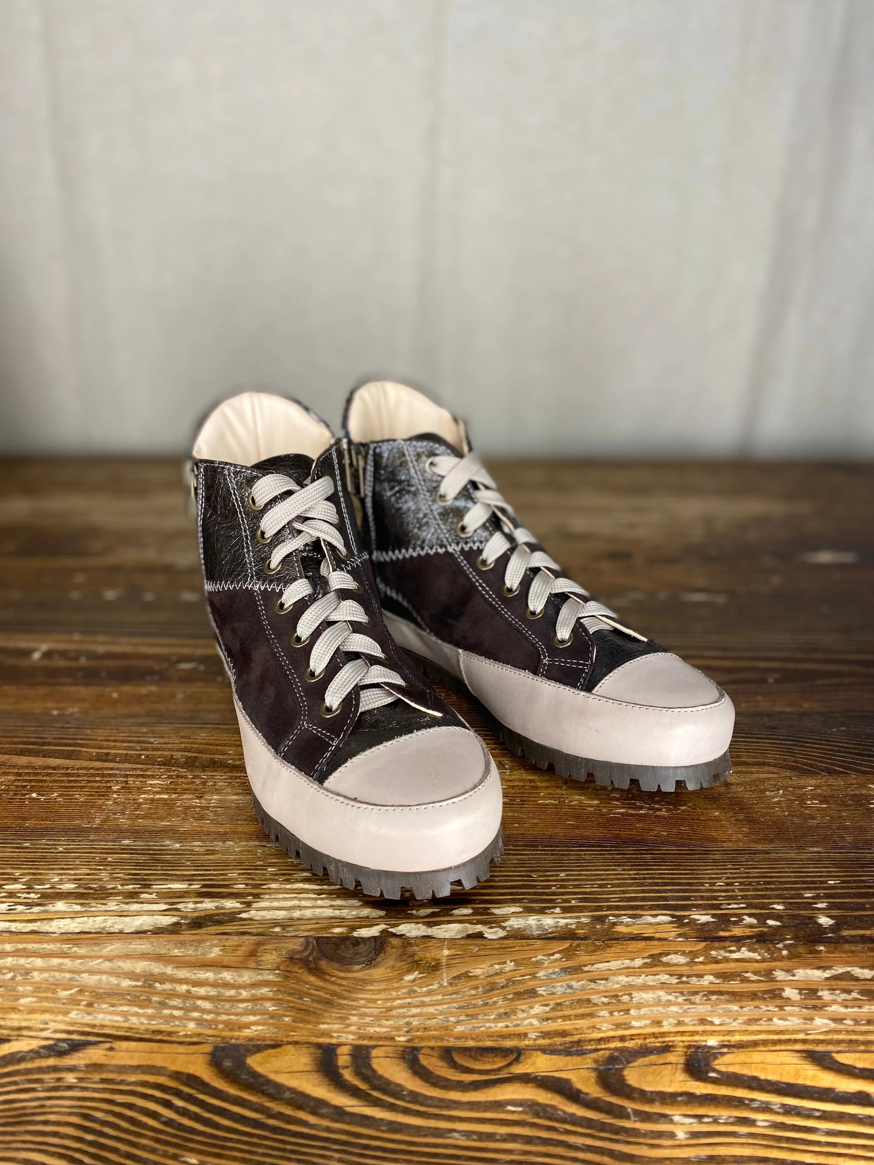 Giana Patchwork Sneaker Boot - Moro