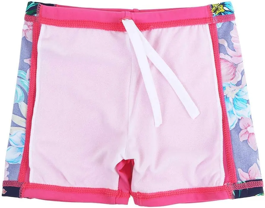 Girls Two Piece Swimsuit Floral UPF 50  Rash Guard Set Kids Beach Swimwear