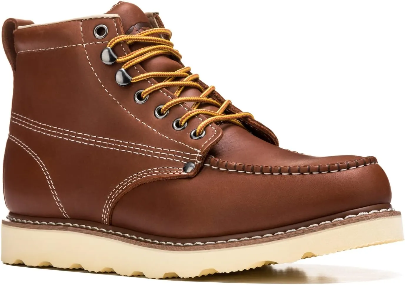 Golden Fox Work Boots 6" Men's Moc Toe Wedge Comfortable Boot for Construction