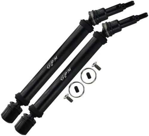 GPM for Arrma 1/10 KRATON 4S BLX Upgrade Parts Harden Steel Aluminum Front Or Rear Adjustable CVD Drive Shaft - 2Pc Set Black