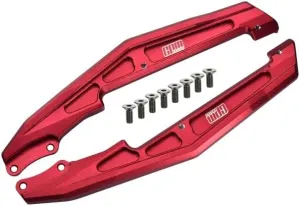 GPM For Losi 1/18 Mini-T 2.0 2WD Stadium Truck Upgrade Parts Aluminum Chassis Side Bars - 10Pc Set Red