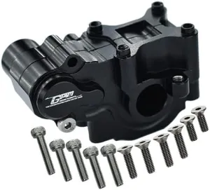 GPM For Losi 1/18 Mini-T 2.0 2WD Stadium Truck Upgrade Parts Aluminum Rear Gear Box -1 Set Black