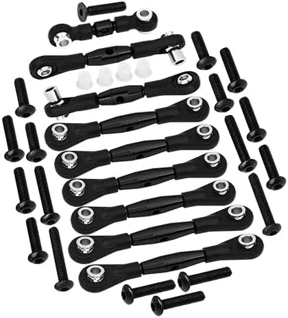 GPM Upgrades Aluminum Tie Rods for 1/10 4WD Ford GT 4-Tec 2.0 (83056-4) & 1/10 4WD 4-Tec 3.0 (93054-4) RC Cars (Black)