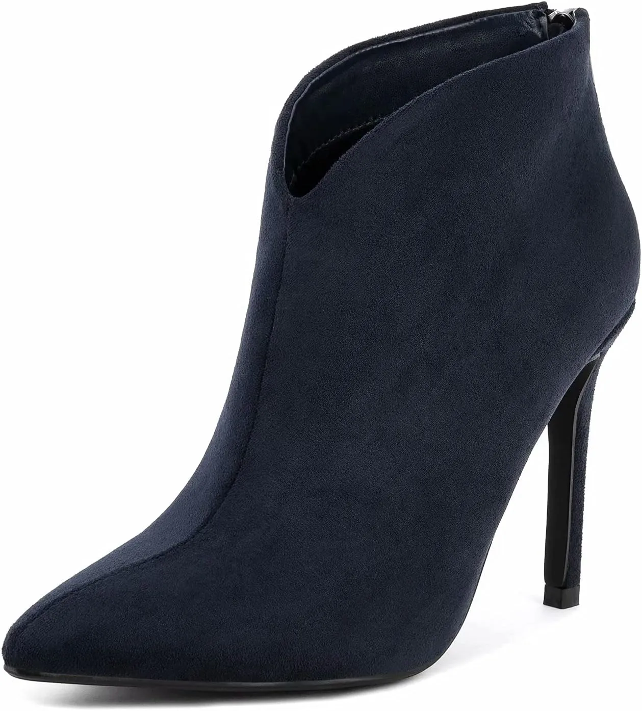 Greatonu Women's High Heel Boots Sexy Stiletto V Shape Pointy Toe Ankle Booties