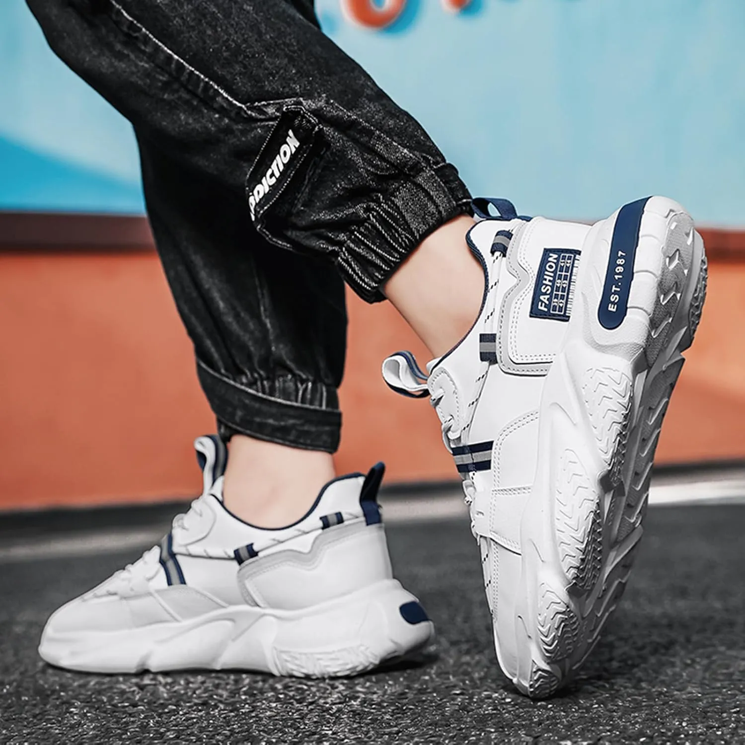 GSIGUL Men's Road Running Shoes Tennis Walking Shoes Cushioning Mens Sneaker Athletic Casual Shoes for Men