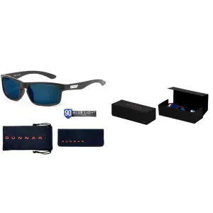 Gunnar Blue Light Blocking Sunglasses, Enigma/Onyx, 90% Protection, Polarized, Unisex-Adults, Medium Fit, Includes Case