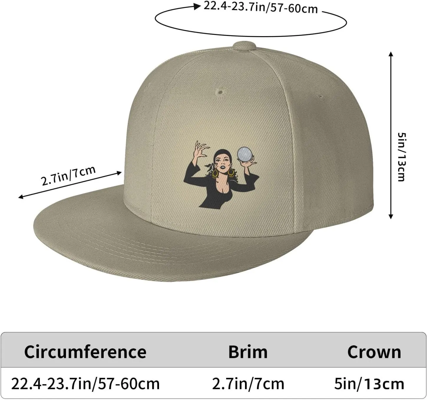 Gypsy Fortune Teller Snapback Hats for Men Women Baseball Cap Flat Bill Brim Hat