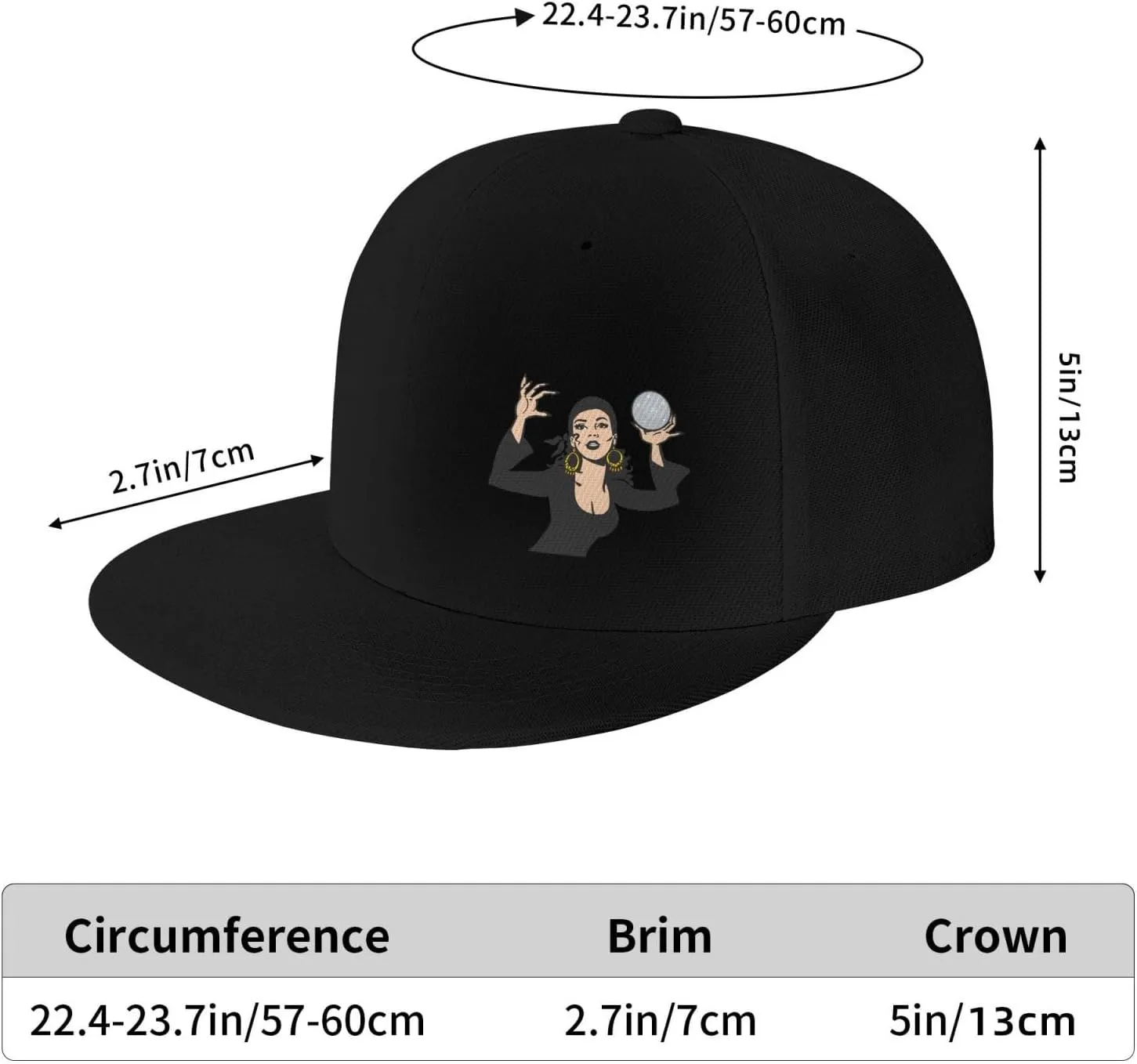 Gypsy Fortune Teller Snapback Hats for Men Women Baseball Cap Flat Bill Brim Hat