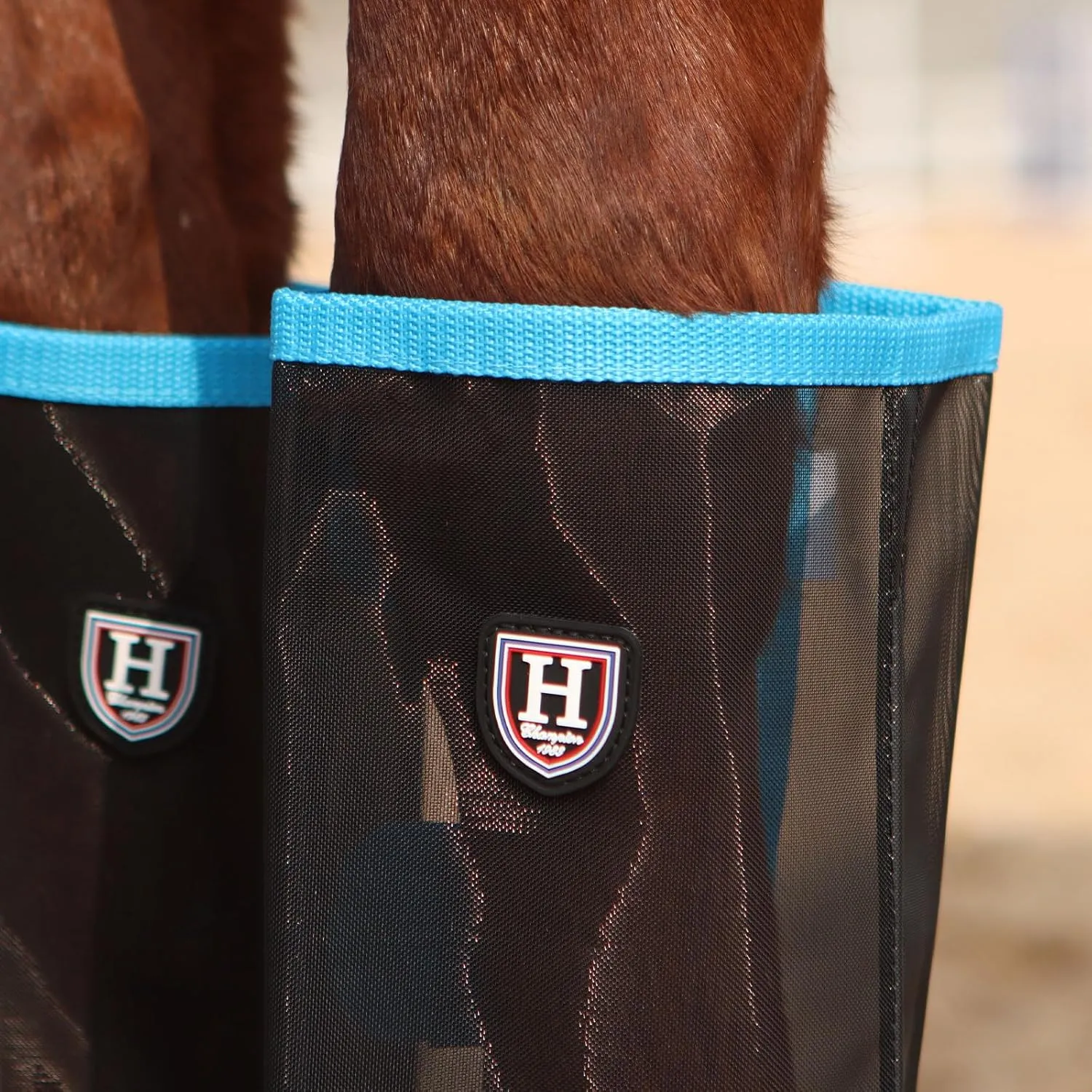 Harrison Howard Loose-Fitting Horse Fly Leggings Breathable, Tear-Resistant Fine Mesh Leg Guards Stay-on Comfortable Fly Boots (Set of 4)