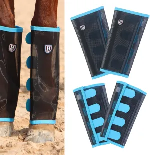 Harrison Howard Loose-Fitting Horse Fly Leggings Breathable, Tear-Resistant Fine Mesh Leg Guards Stay-on Comfortable Fly Boots (Set of 4)