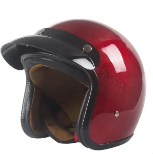 Harssidanzar Retro Motorcycle Helmet 3/4 Open Face Helmet Vintage Style for Men Women, DOT Approved CU601