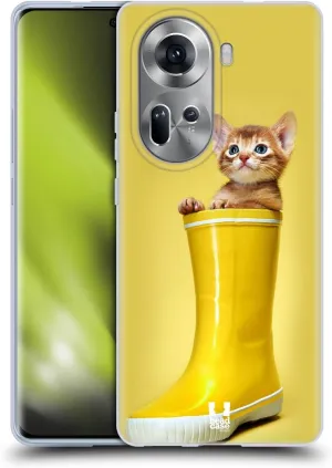 Head Case Designs Abyssinian Kitty in A Boot Funny Animals Soft Gel Case Compatible with Oppo Reno11