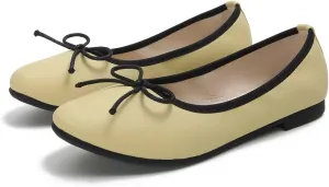 Hee grand Women Square Toe Cute Bow-Knot Ballet Shoes Solid Slip-On Flats Comfort Work Shoes Light Weight Loafers