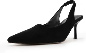 heelchic Women's Kitten Heel, Closed Pointed Toe Low Heel, Comfortable Pumps Shoes for Women Dress Shoes