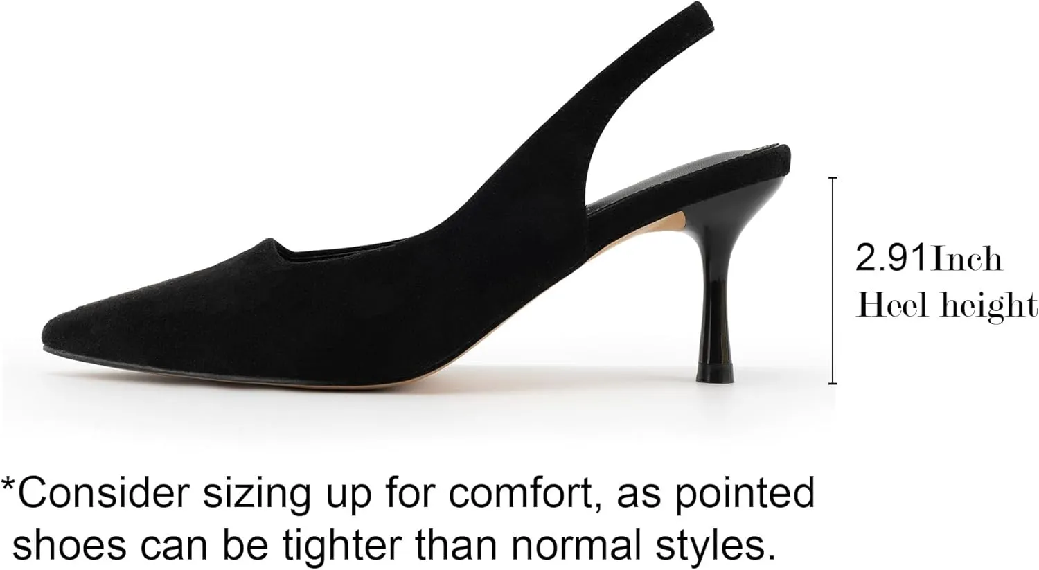 heelchic Women's Kitten Heel, Closed Pointed Toe Low Heel, Comfortable Pumps Shoes for Women Dress Shoes