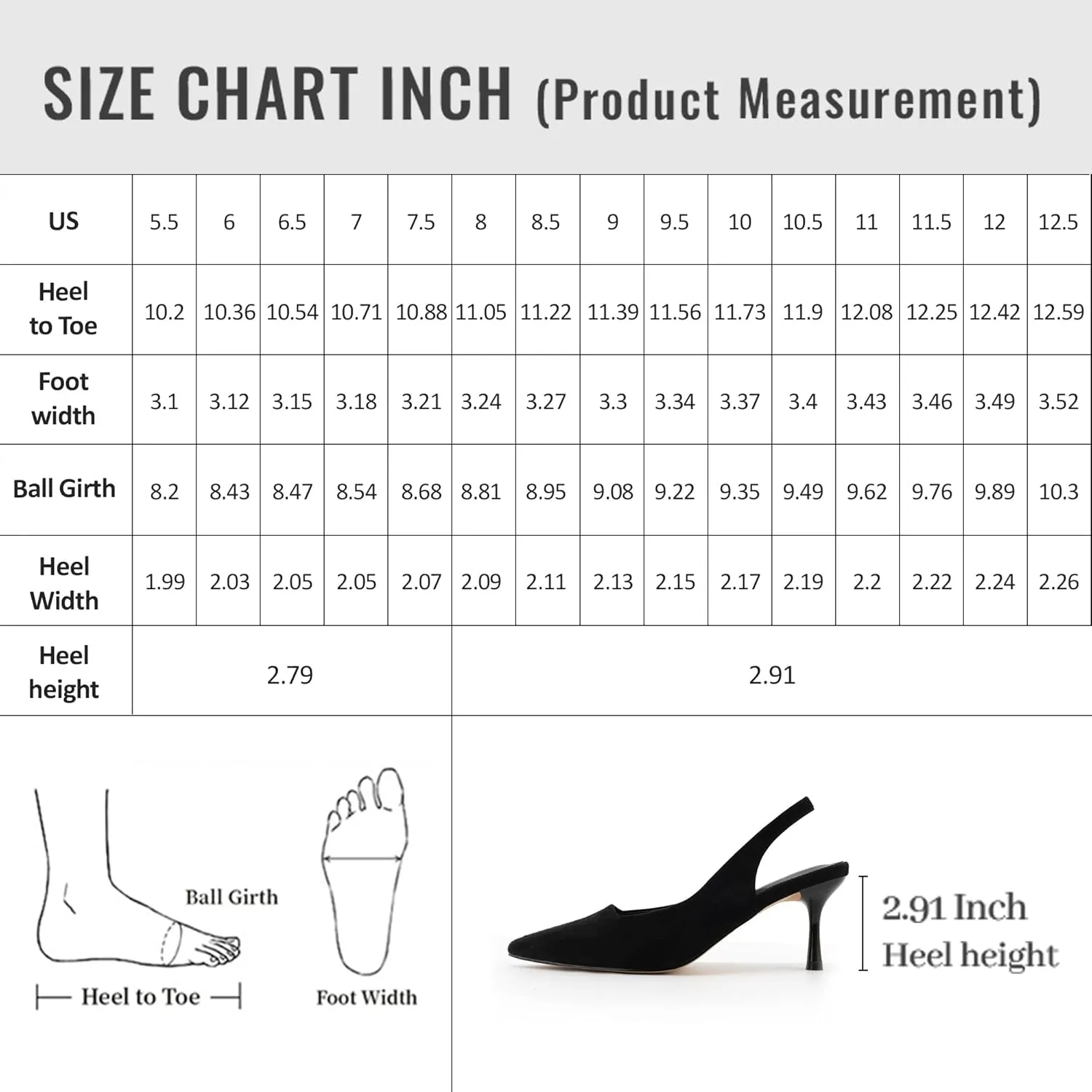 heelchic Women's Kitten Heel, Closed Pointed Toe Low Heel, Comfortable Pumps Shoes for Women Dress Shoes