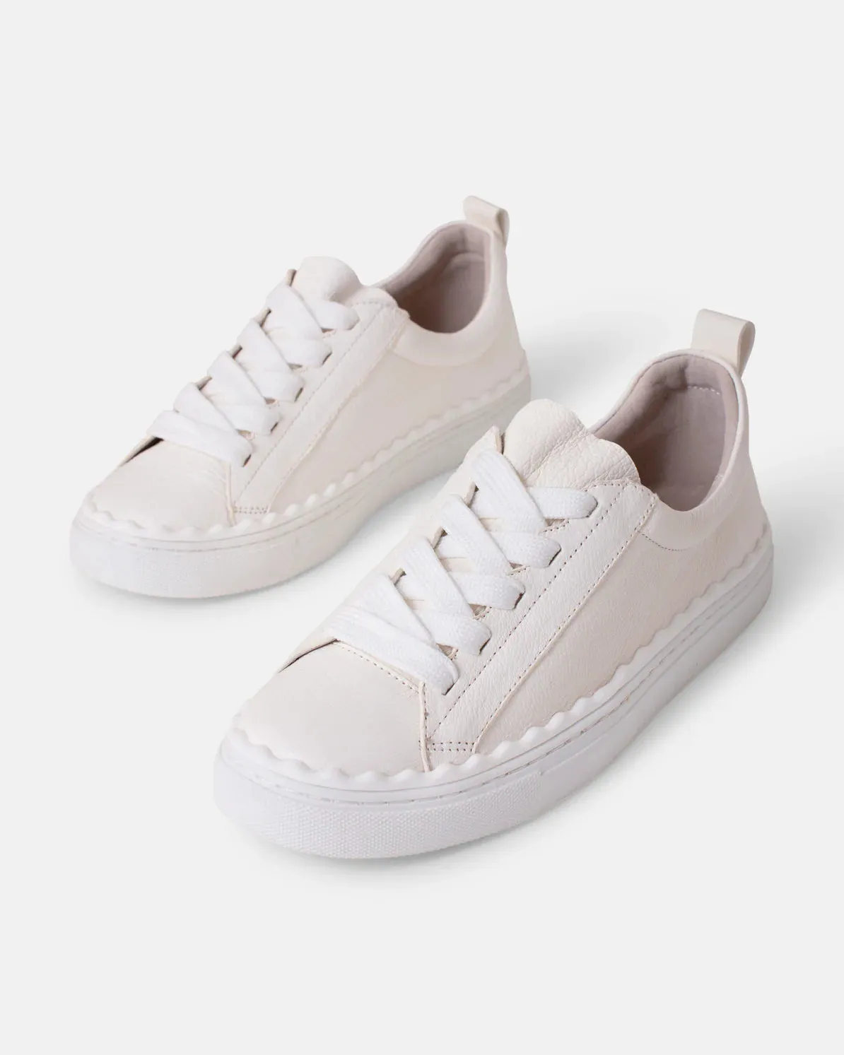 Henson Leather Sneaker | White Pebble