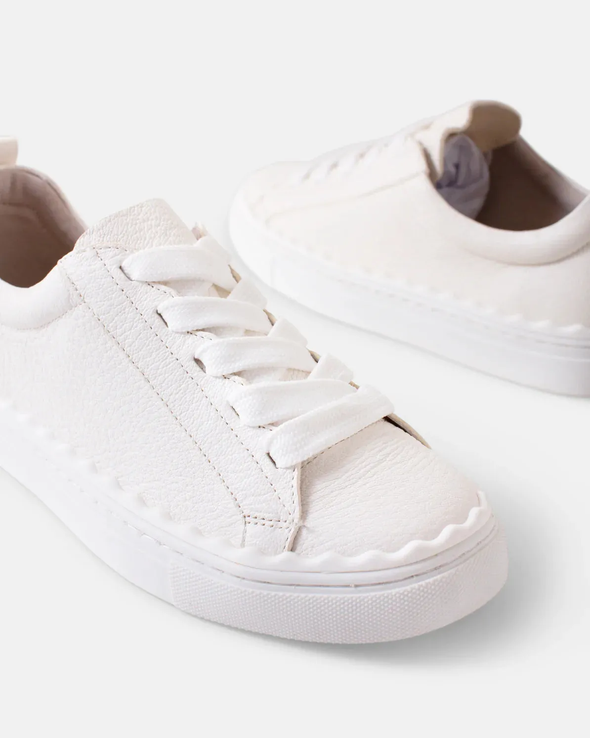 Henson Leather Sneaker | White Pebble