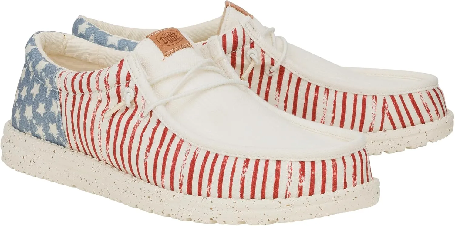 Hey Dude Men's Wally Funk Americana | Men's Shoes | Men Slip-on Loafers | Comfortable & Light-Weight