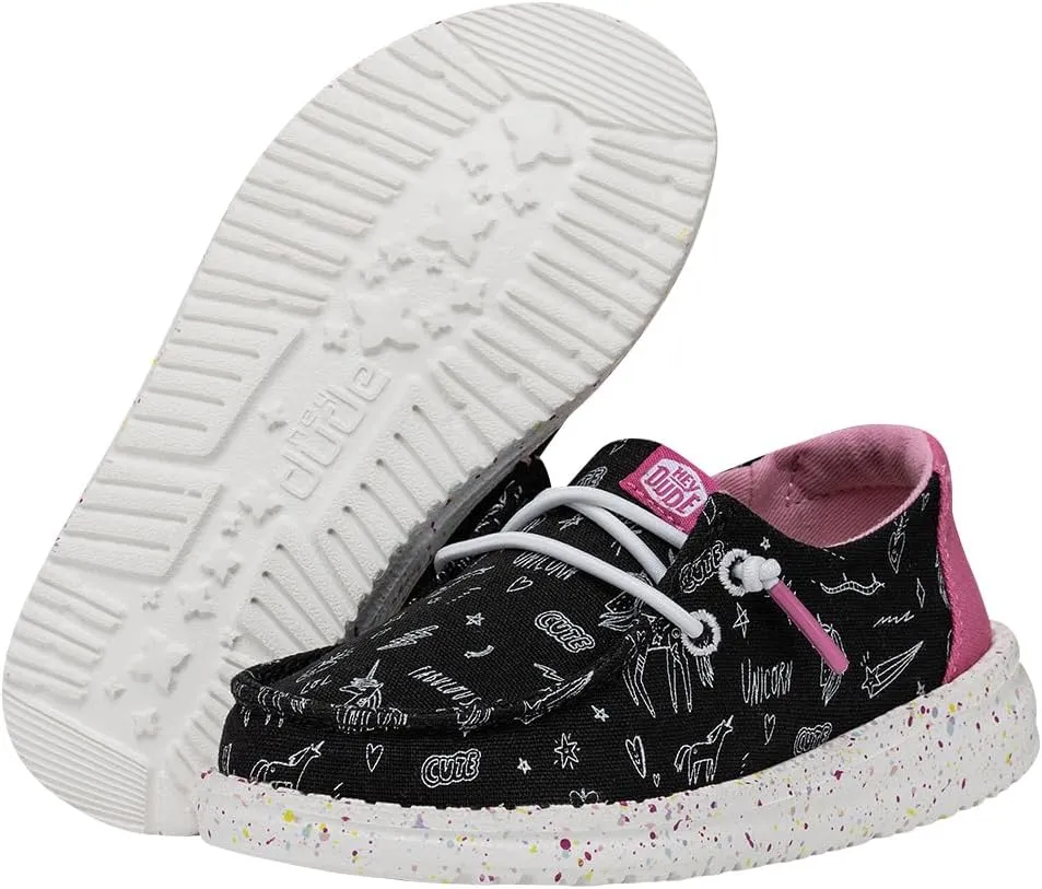 Hey Dude Toddler Wendy Sparkle | Toddler Loafers | Kids Slip on Shoes | Comfortable & Light-Weight